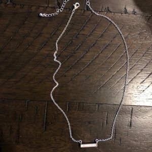 Silver Opal Bar Necklace